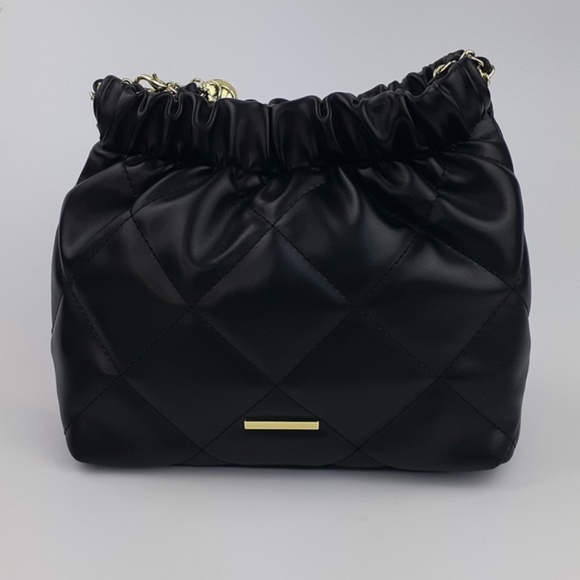 Nove Black Quilted Vegan Leather Chain-Strap Shoulder Bag - Picture 2 of 8